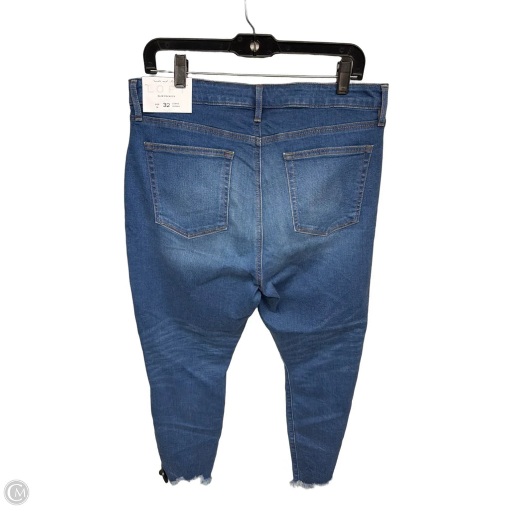 Jeans Skinny By Loft In Blue Denim, Size: 14