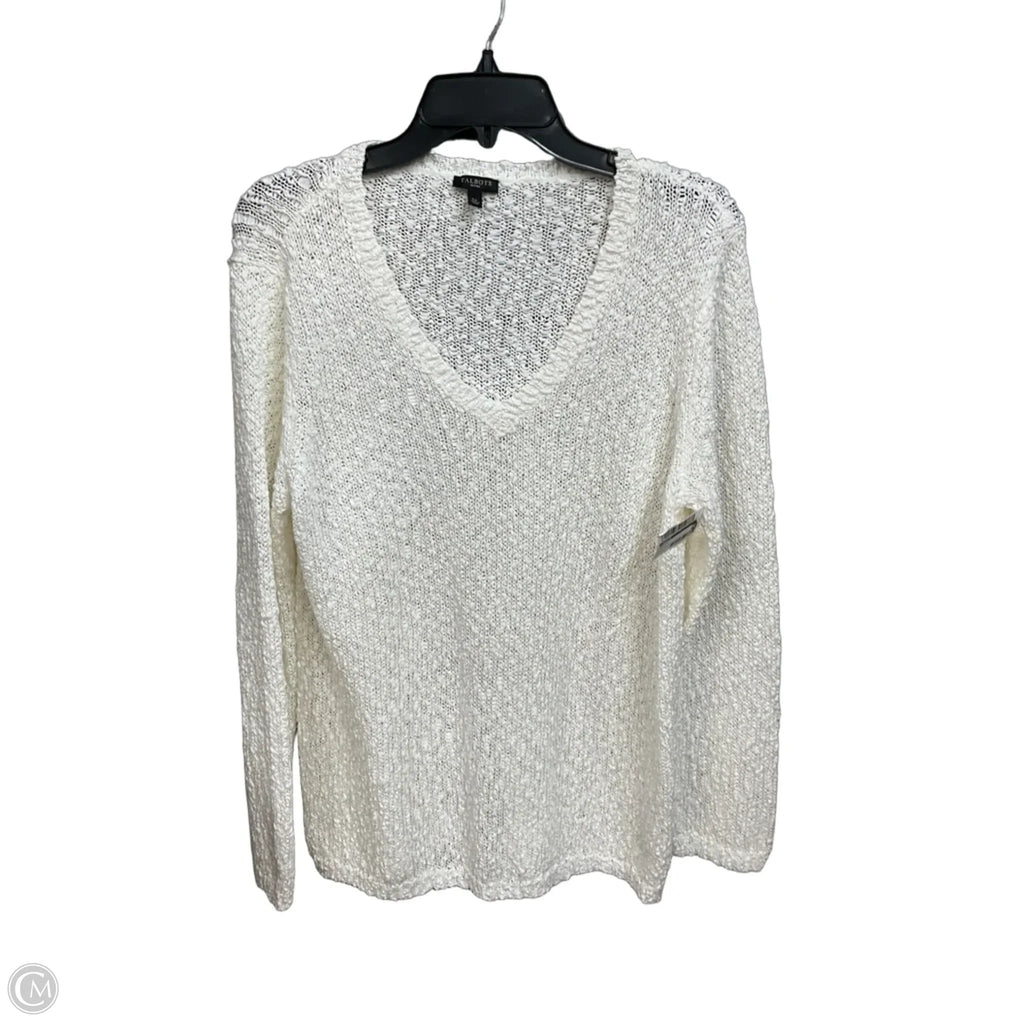 Top Long Sleeve By Talbots In Cream, Size: Lp