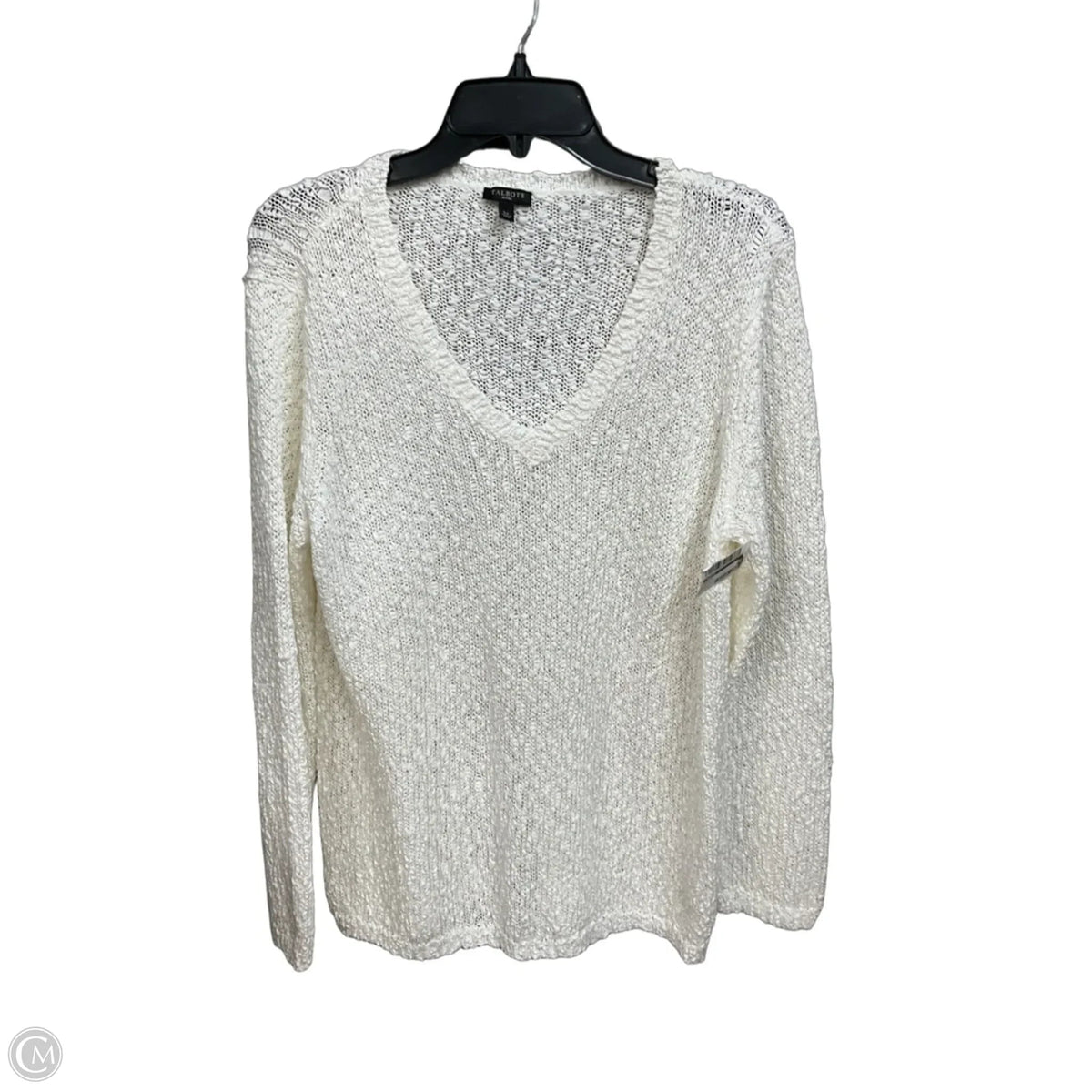 Top Long Sleeve By Talbots In Cream, Size: Lp