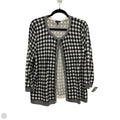 Sweater Cardigan By Talbots In Black & White, Size: L