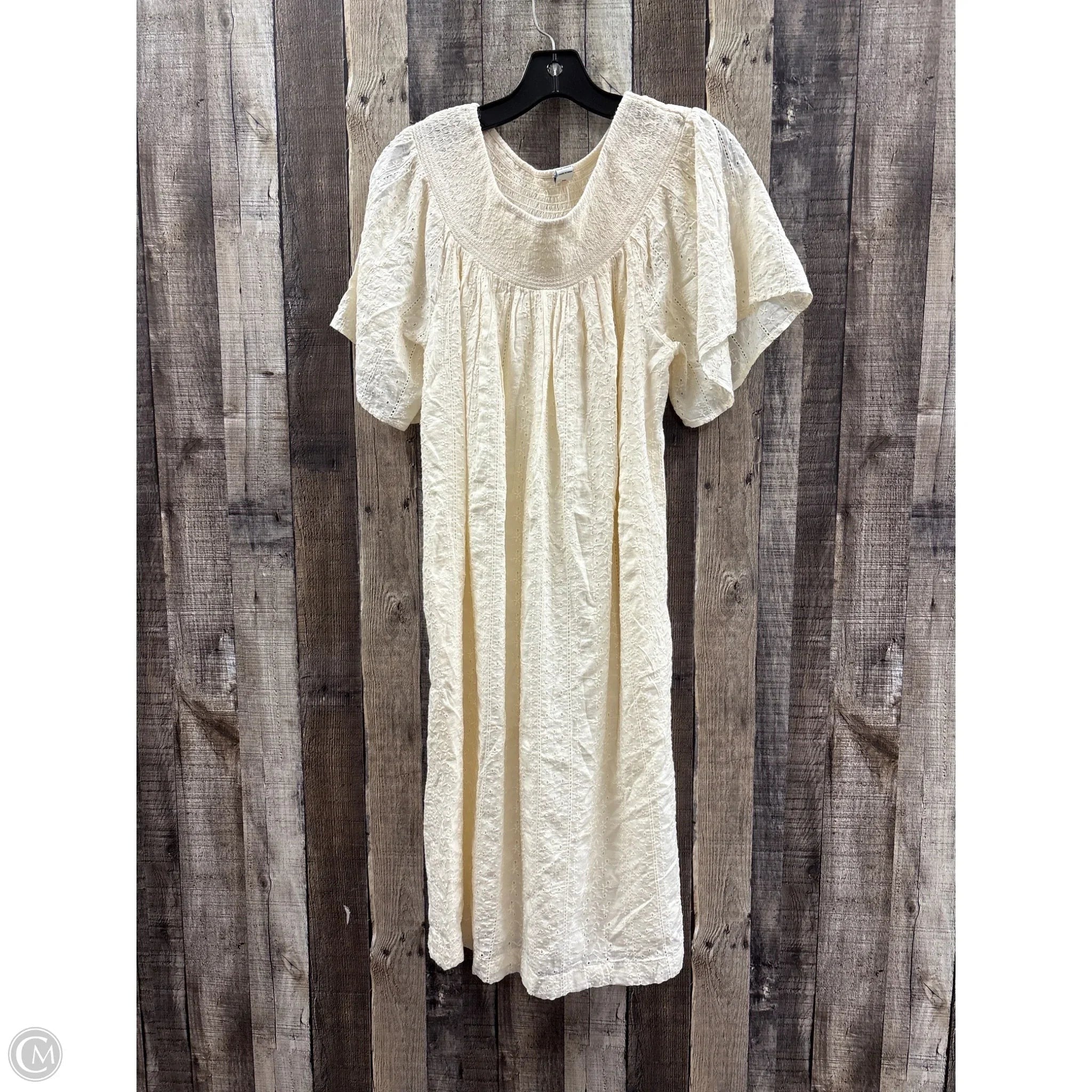 Dress Casual Midi By Old Navy In Cream, Size: L