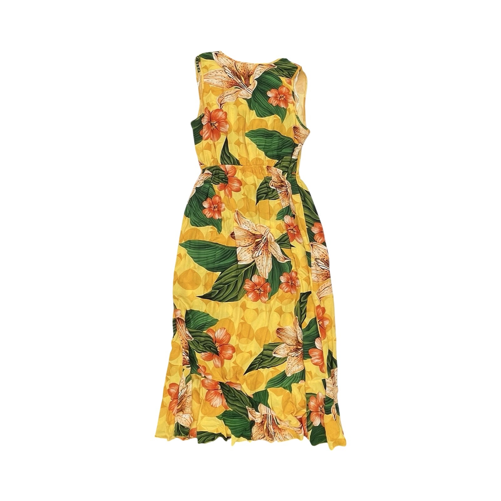 Dress Party Midi By Clothes Mentor In Green & Yellow, Size:2X