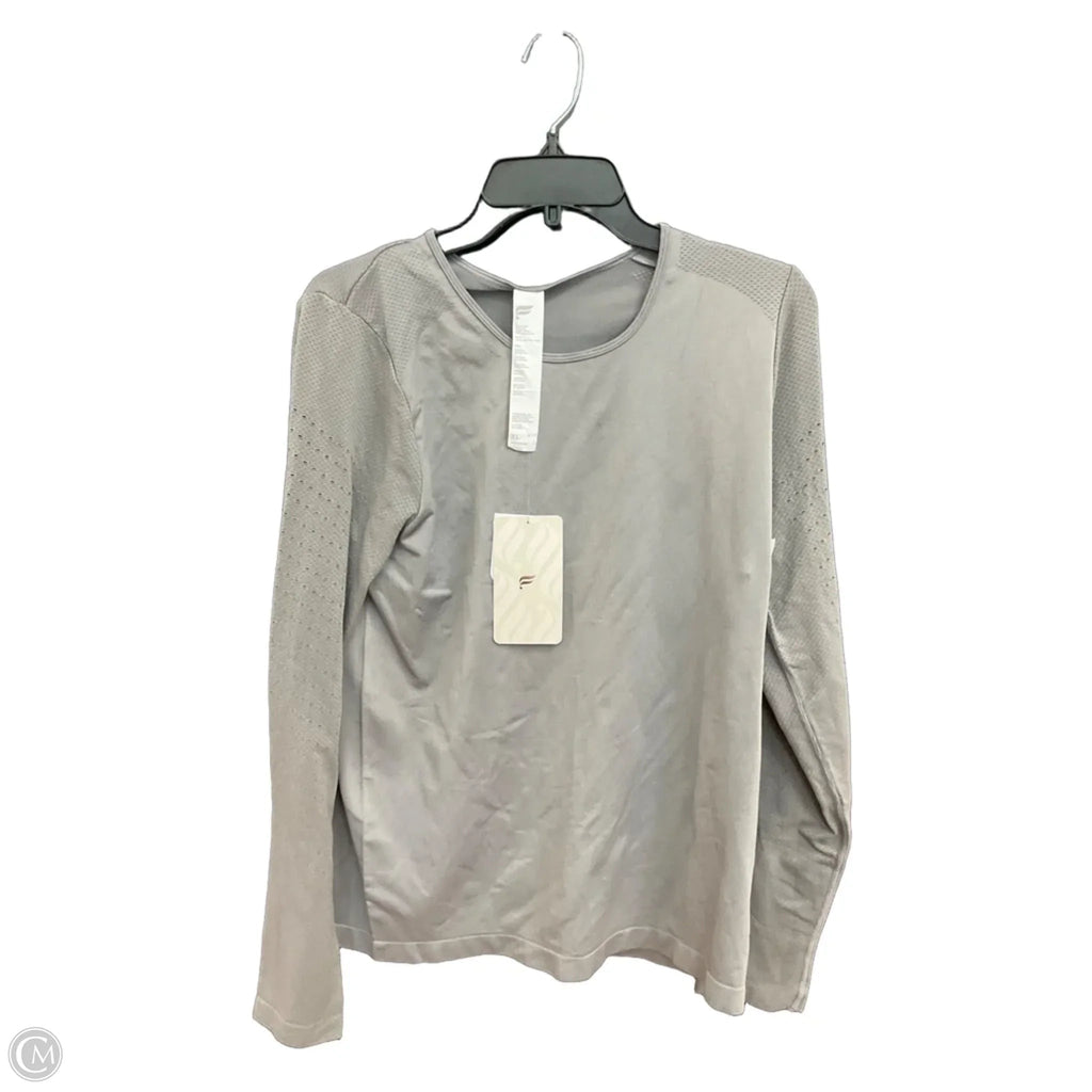 Athletic Top Long Sleeve Collar By Fabletics In Grey, Size: Xl