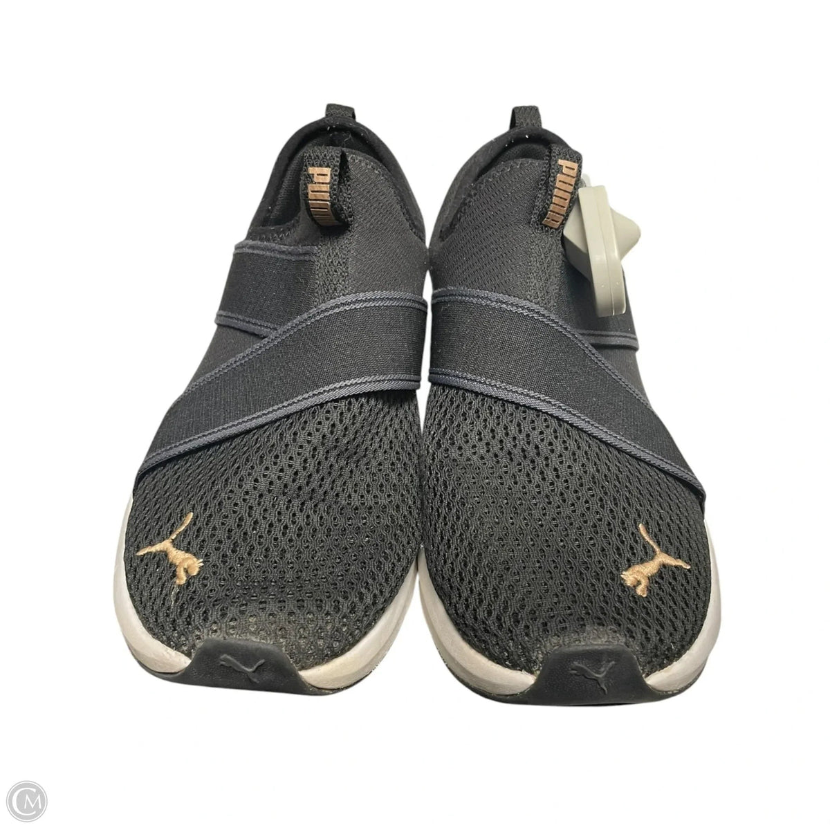 Shoes Sneakers By Puma In Black & Gold, Size: 8.5