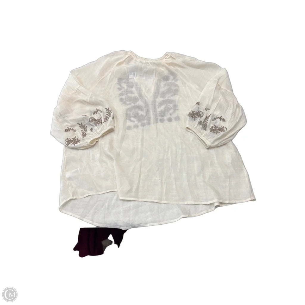 Top Long Sleeve By Maurices In Cream, Size: L