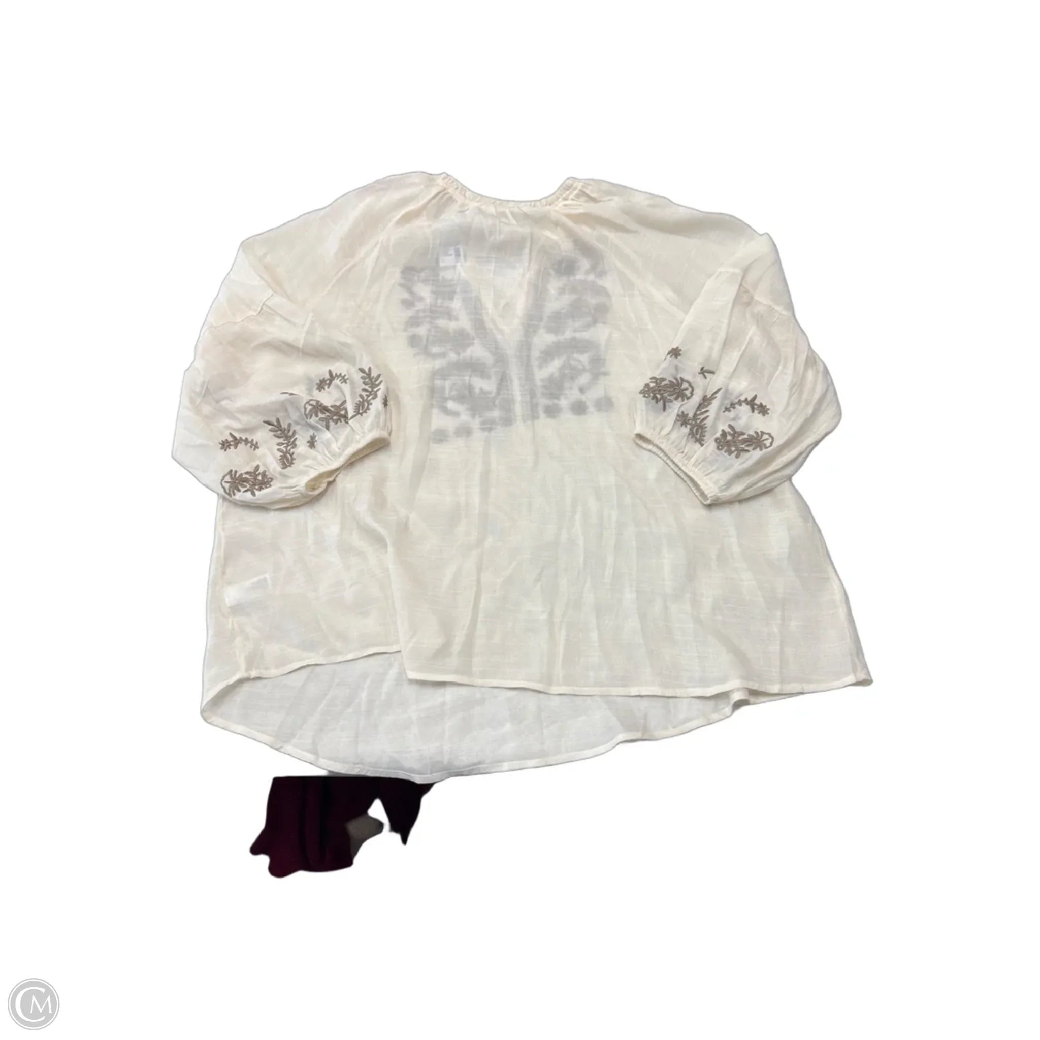 Top Long Sleeve By Maurices In Cream, Size: L