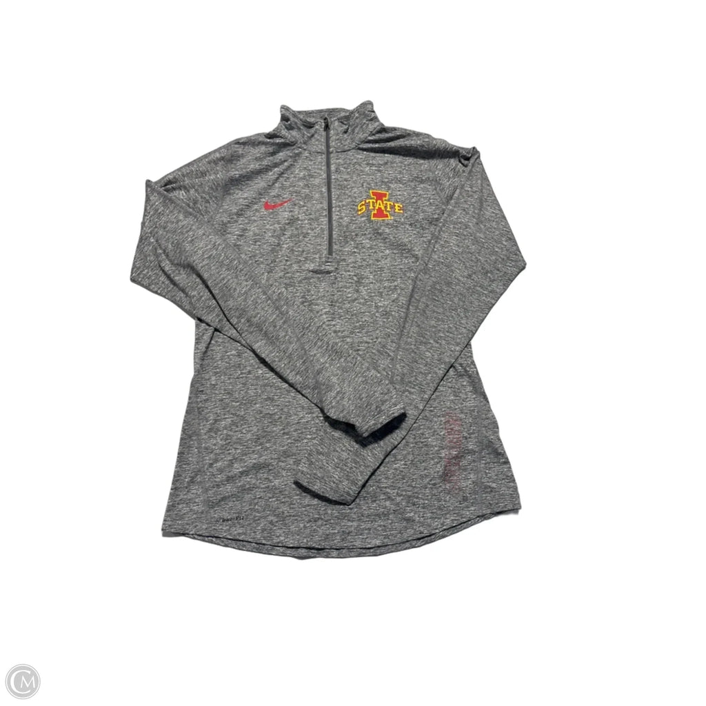 Top Long Sleeve By Nike In Grey, Size: M