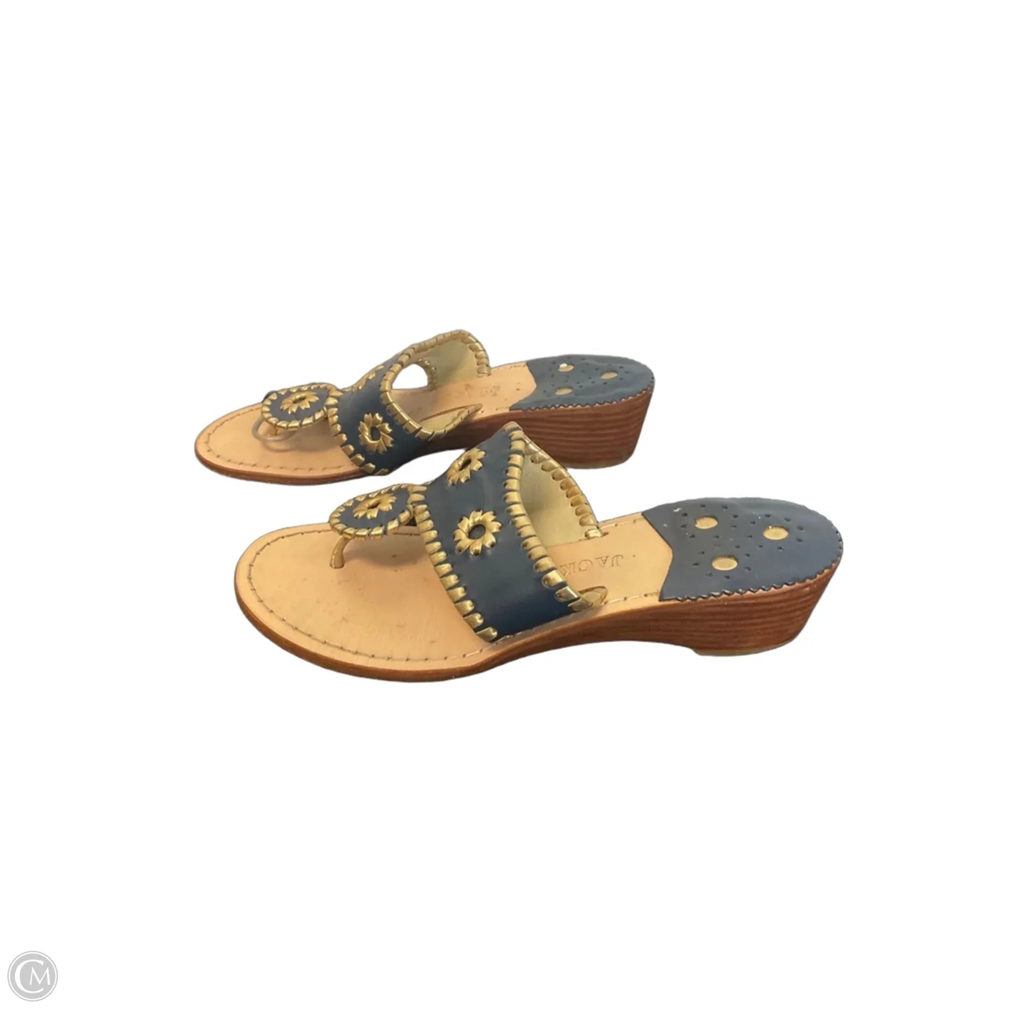 Sandals Heels Wedge By Jack Rogers In Navy, Size: 5