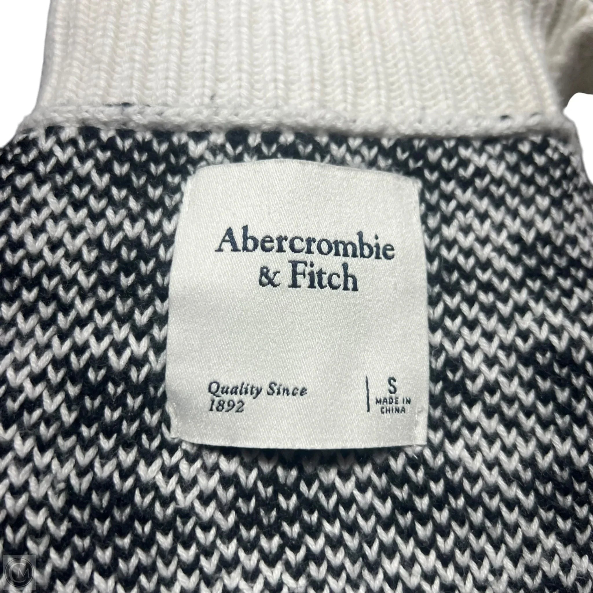 Vest Sweater By Abercrombie And Fitch In Black & White, Size: S