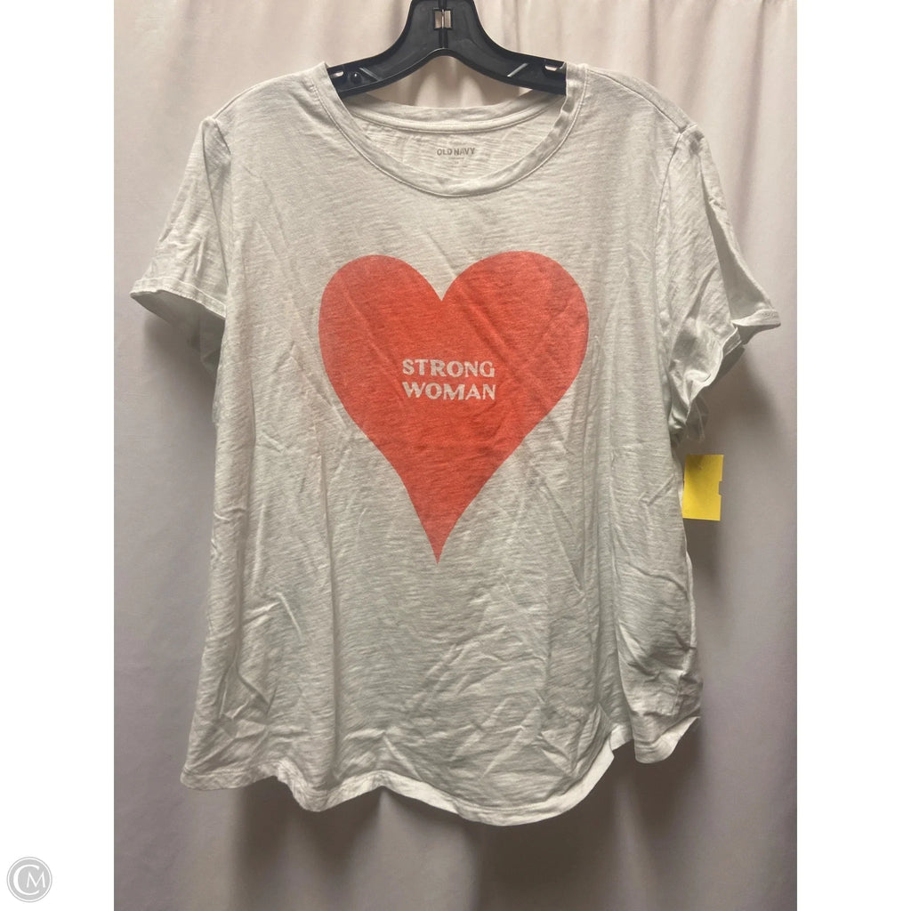 Top Short Sleeve By Old Navy In White, Size: 2x