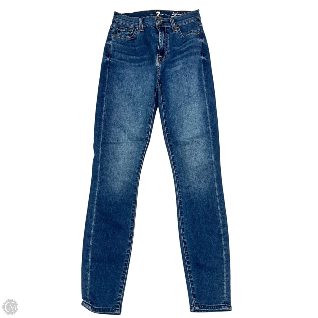 Jeans Skinny By 7 For All Mankind In Blue Denim, Size: 0