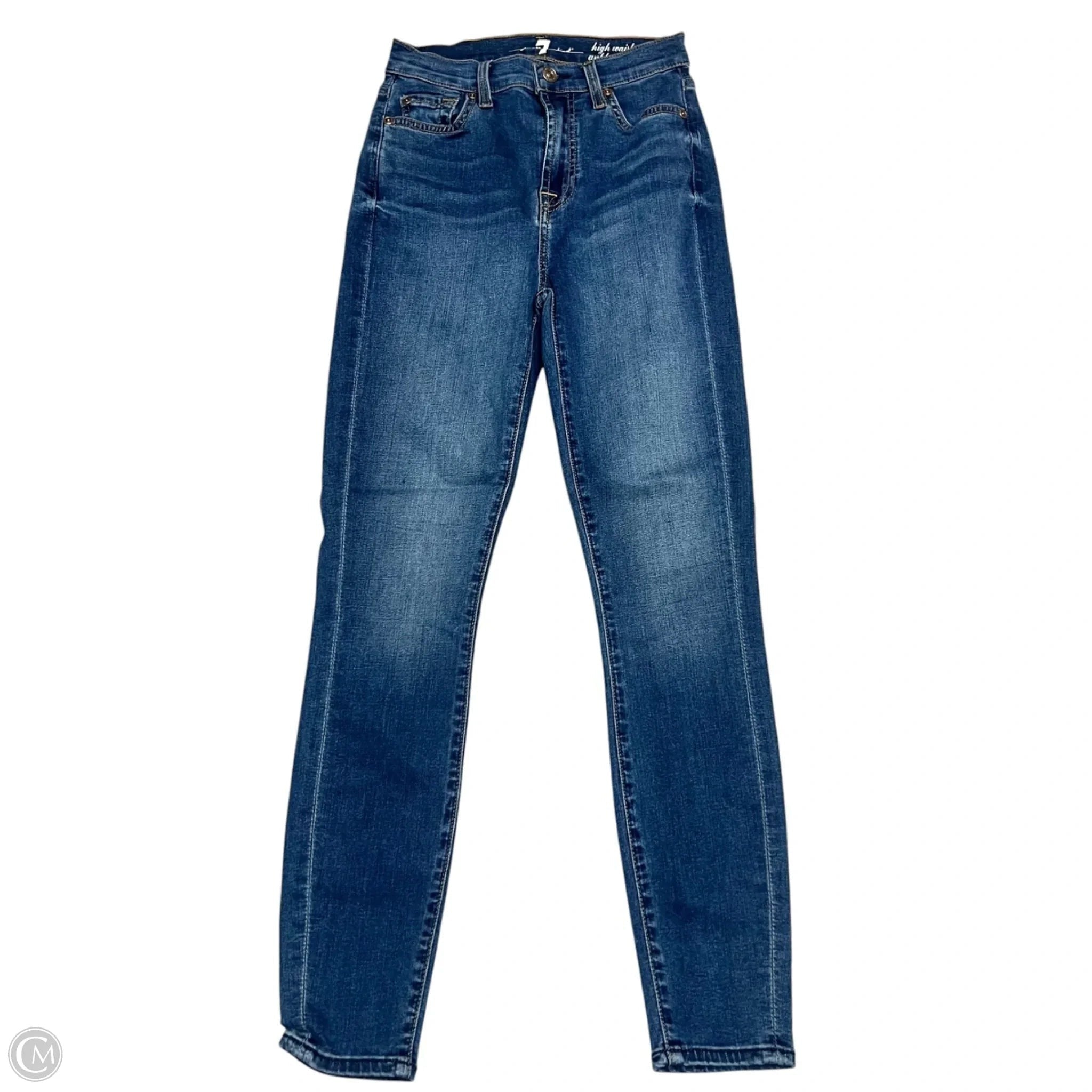 Jeans Skinny By 7 For All Mankind In Blue Denim, Size: 0
