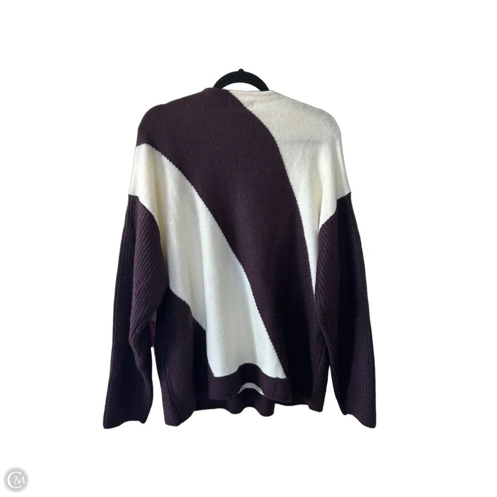 Sweater By Liz Claiborne In Brown & Cream, Size: Xxl