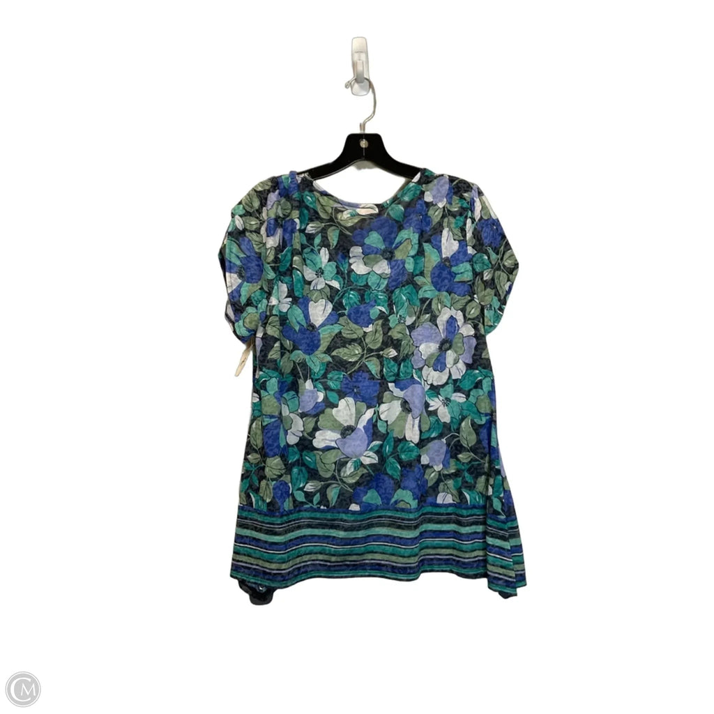 Top Short Sleeve By Ruby Rd In Blue, Size: L