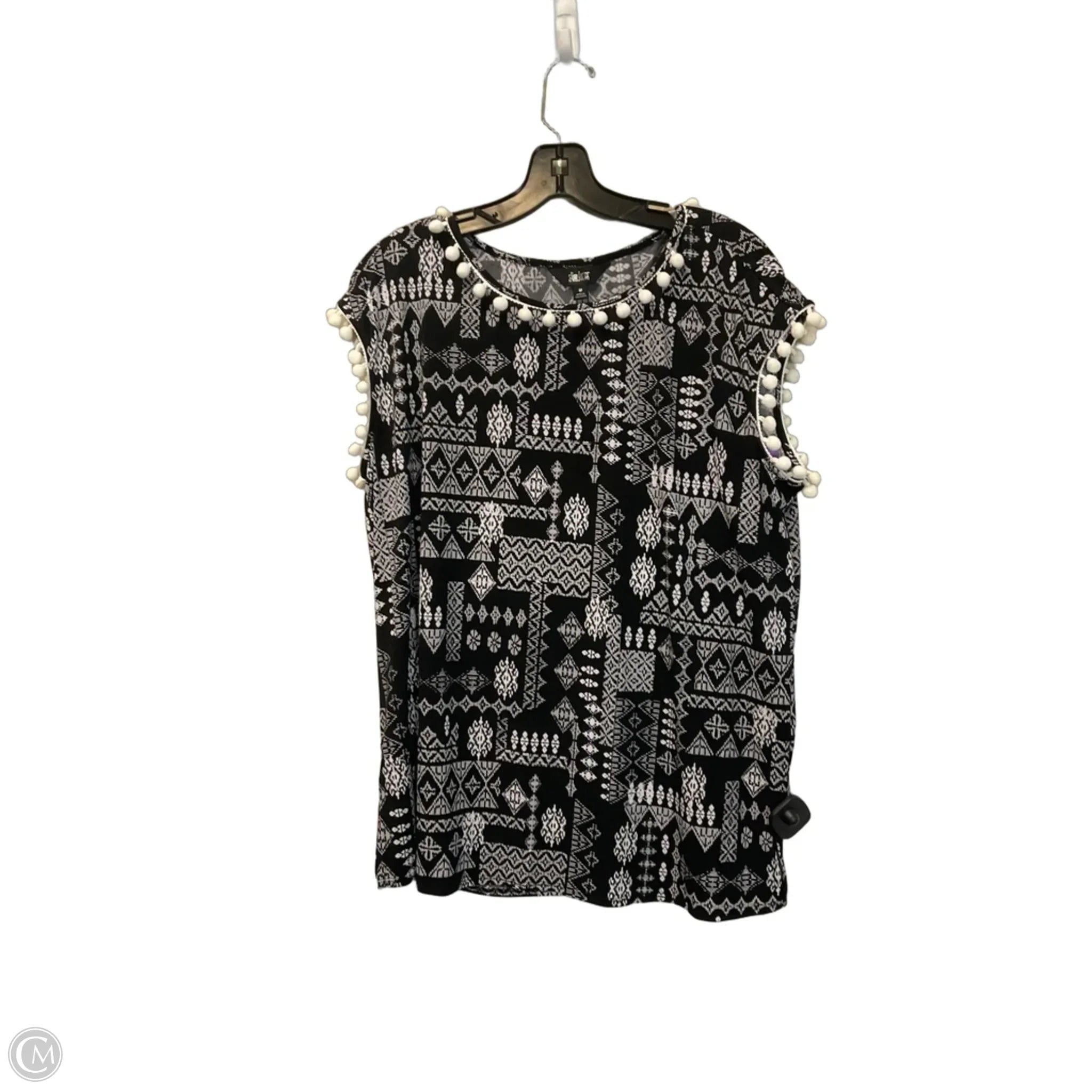 Top Sleeveless By Investments In Black & White, Size: M