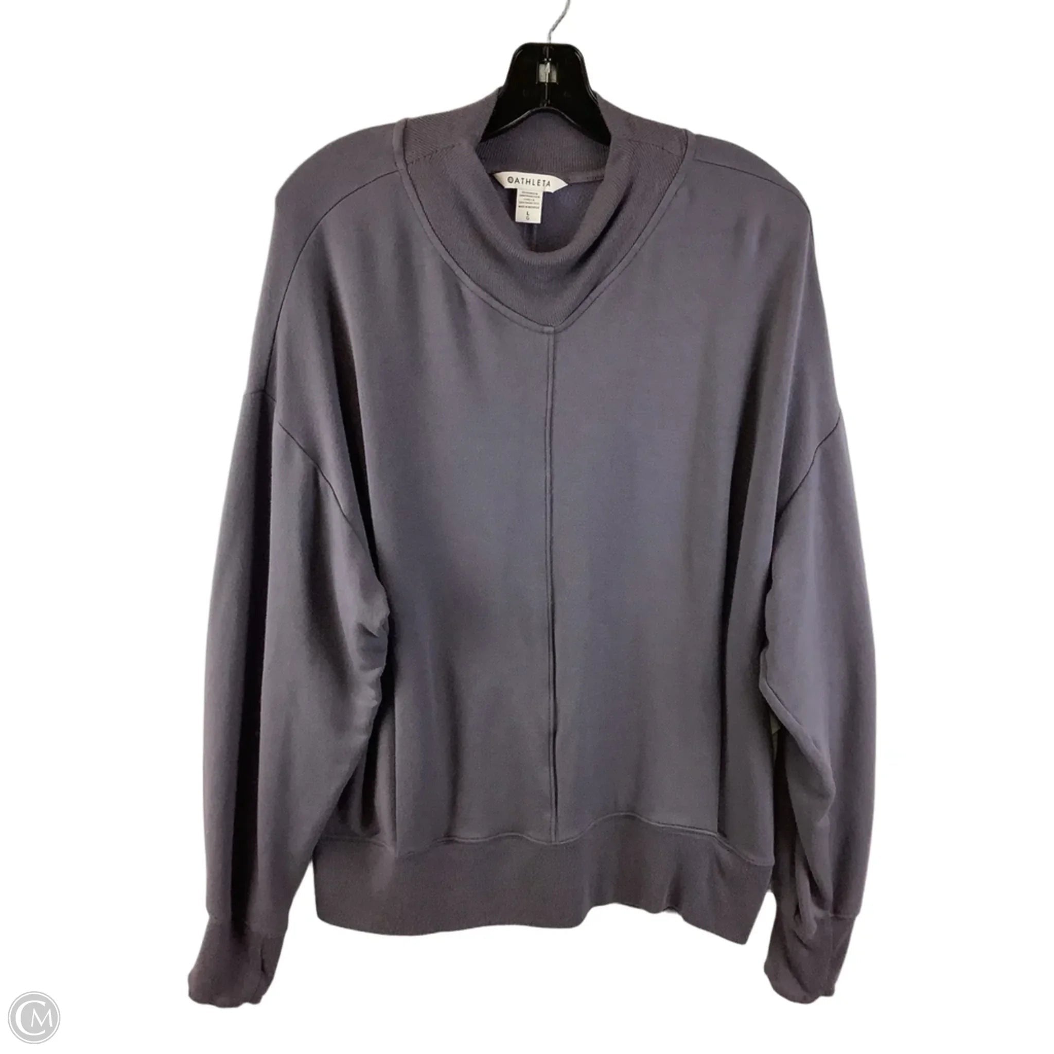 Athletic Top Long Sleeve Collar By Athleta In Purple, Size: L