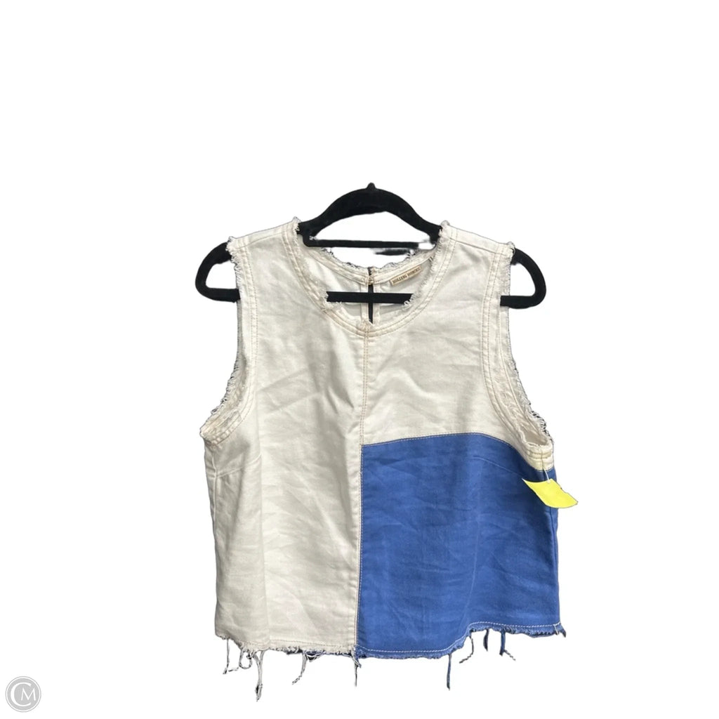 Top Sleeveless By Holding Horses In White Denim, Size: S