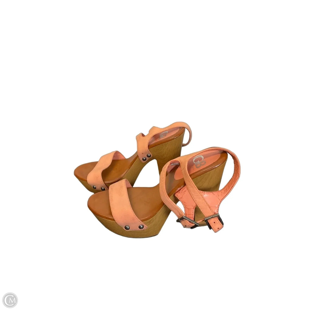 Sandals Heels Block By Gianni Bini In Pink, Size: 7