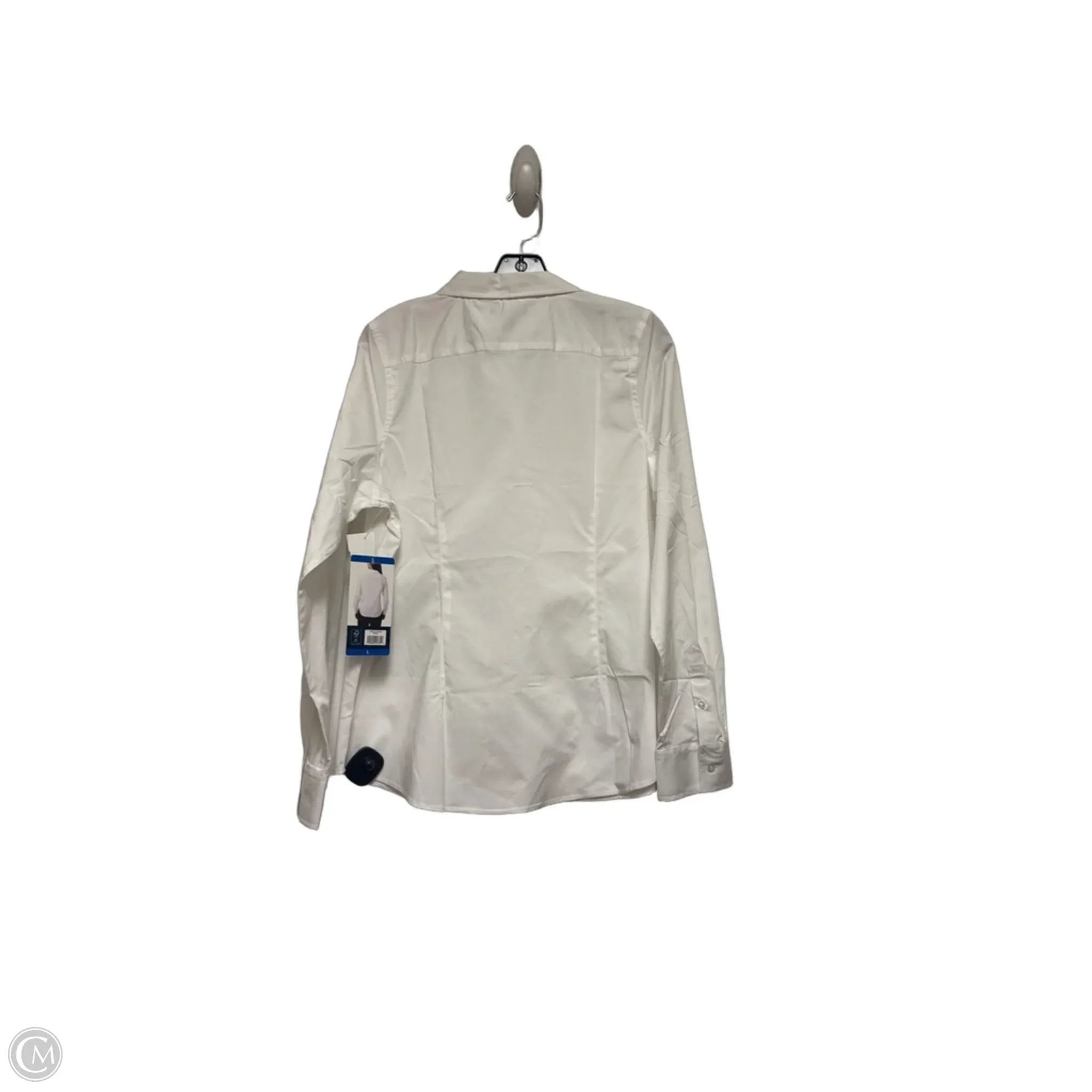 Top Long Sleeve By Chaps In White, Size: L