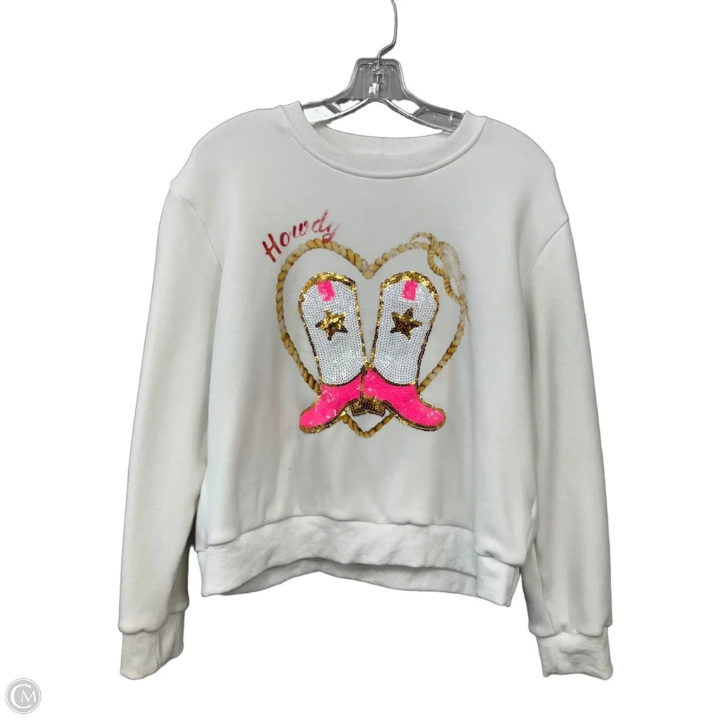 Sweatshirt Crewneck By Main Strip In White, Size: S