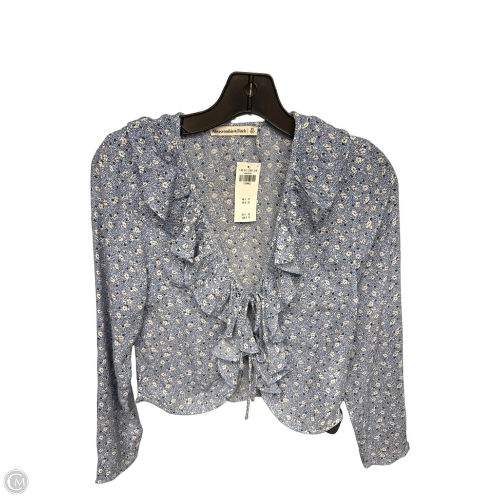 Top Long Sleeve By Abercrombie And Fitch In Blue & White, Size: Xs