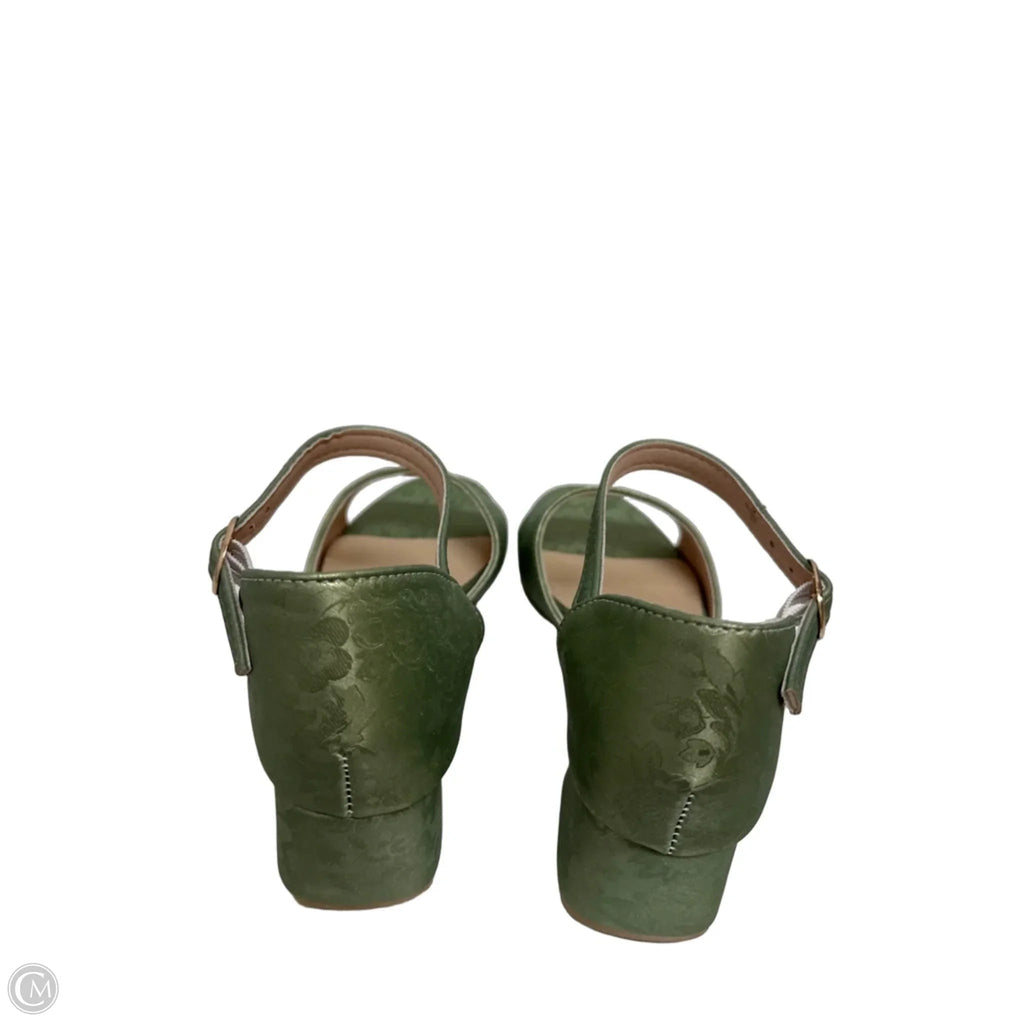 Sandals Heels Block By Clothes Mentor In Green, Size: 10.5