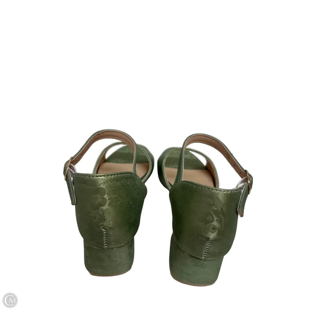 Sandals Heels Block By Clothes Mentor In Green, Size: 10.5