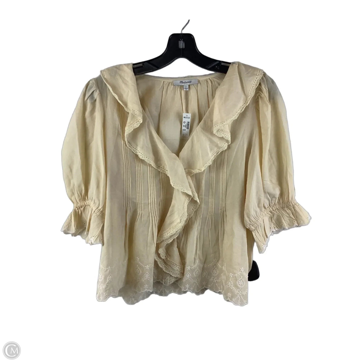Top Long Sleeve By Madewell In Yellow, Size: S