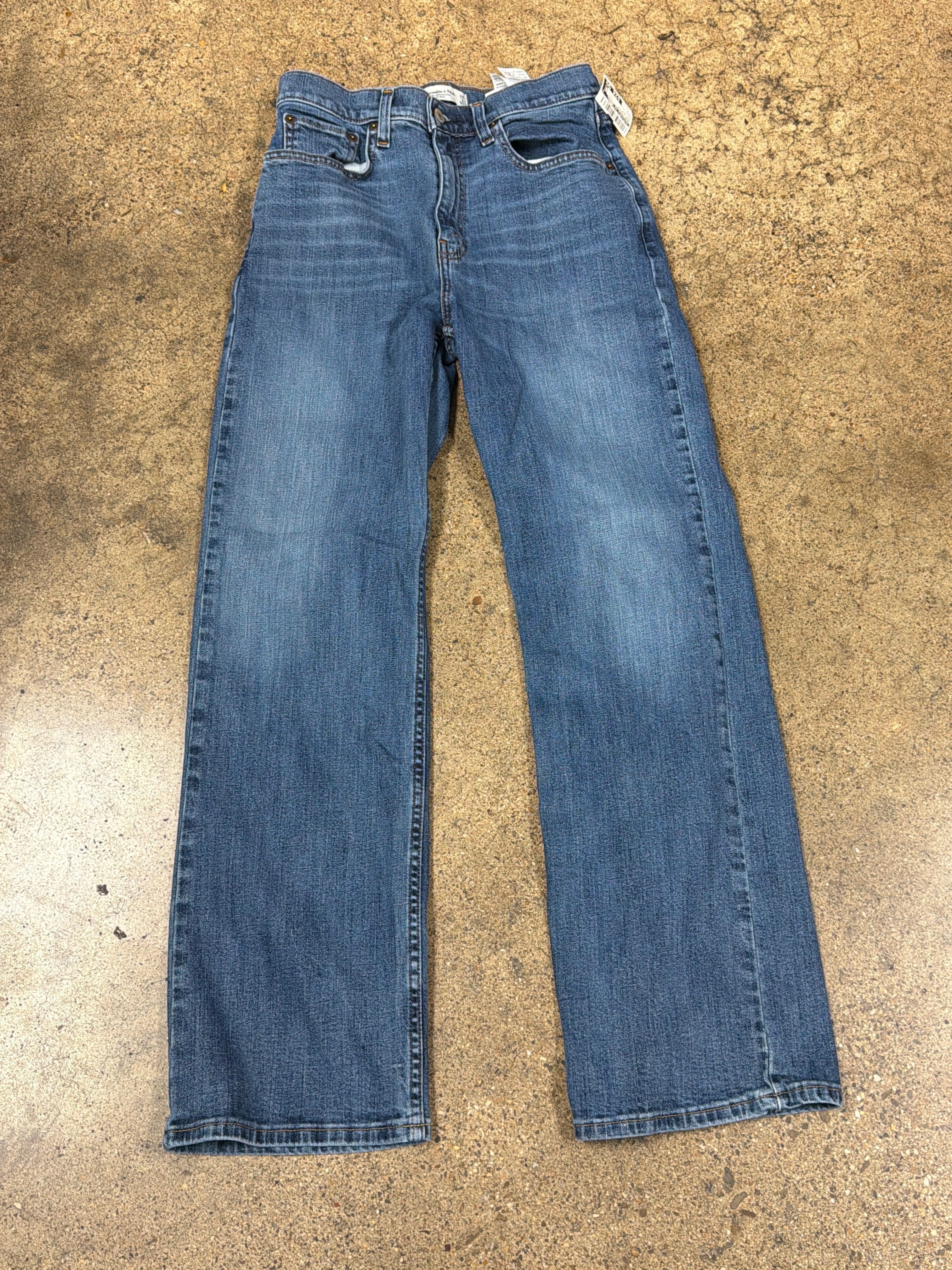 Jeans Straight By Abercrombie And Fitch In Blue Denim, Size:2