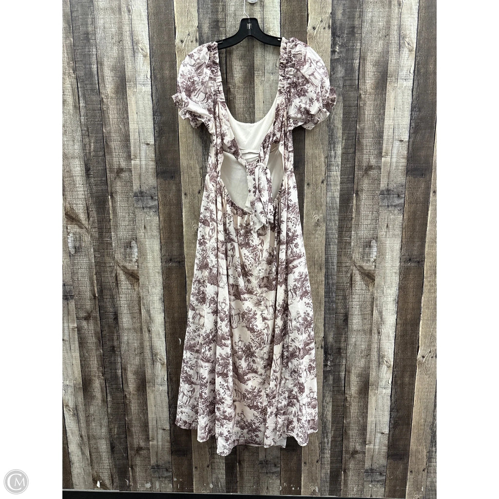 Dress Casual Maxi By Crystal Doll In Brown & Cream, Size: L