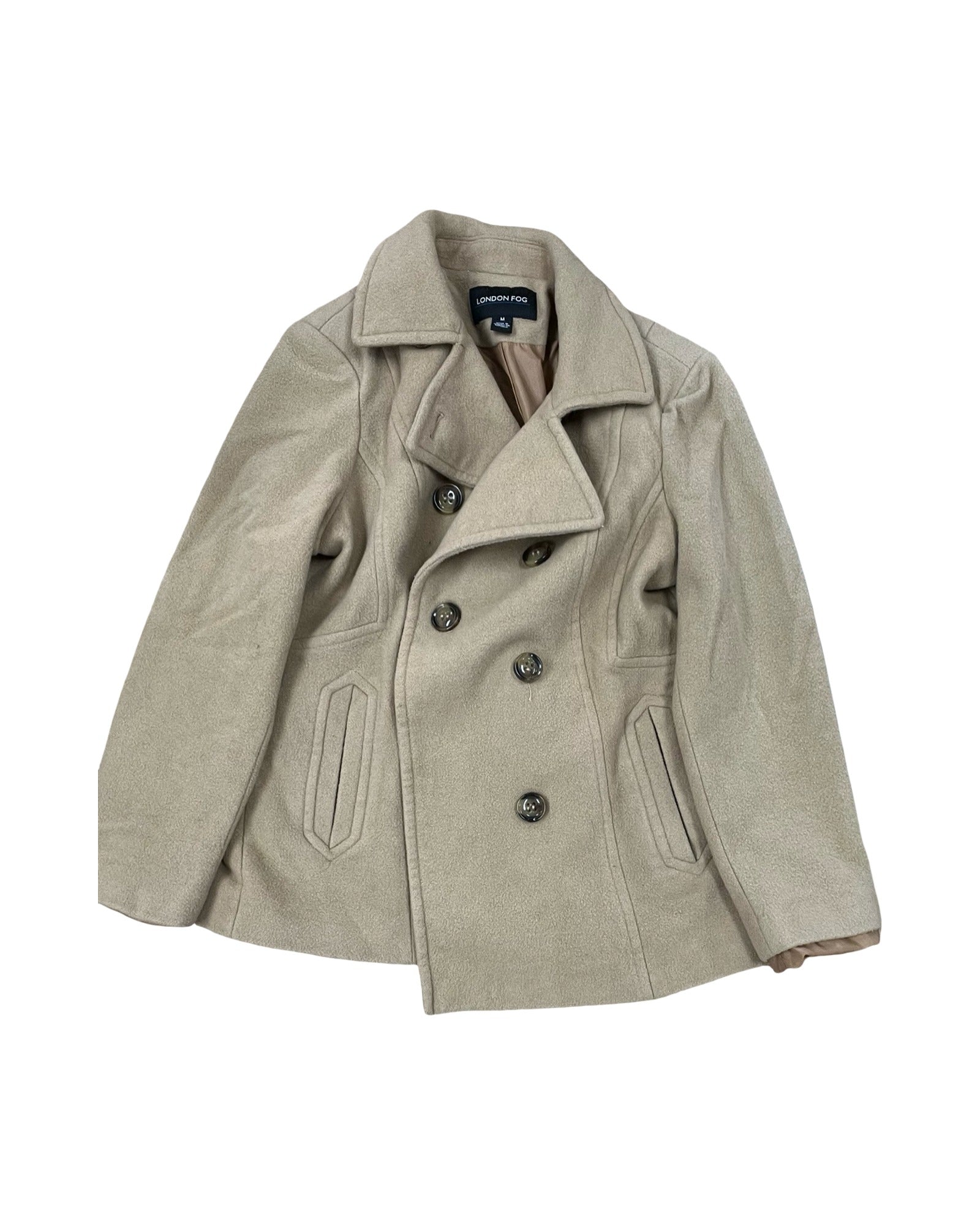 Coat Peacoat By London Fog In Tan, Size:M