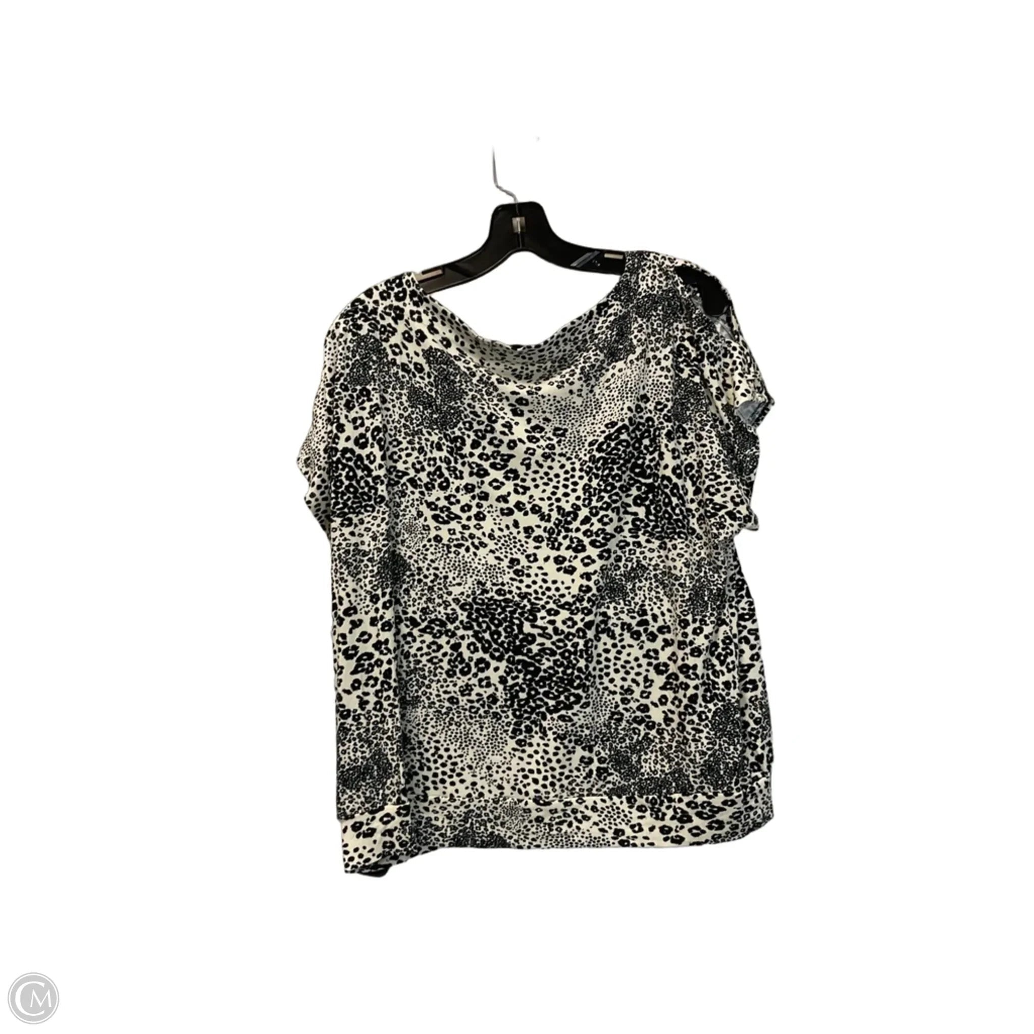 Top Short Sleeve By Cure In Black & Cream, Size: Xl