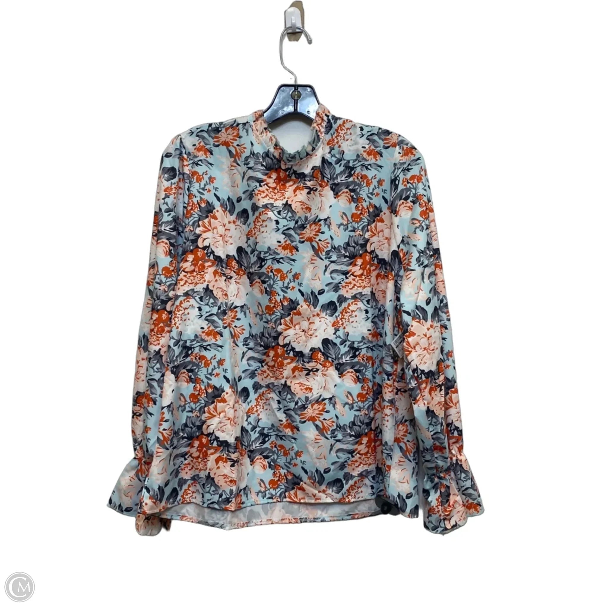 Top Long Sleeve By Cmf In Blue & Orange, Size: Xl