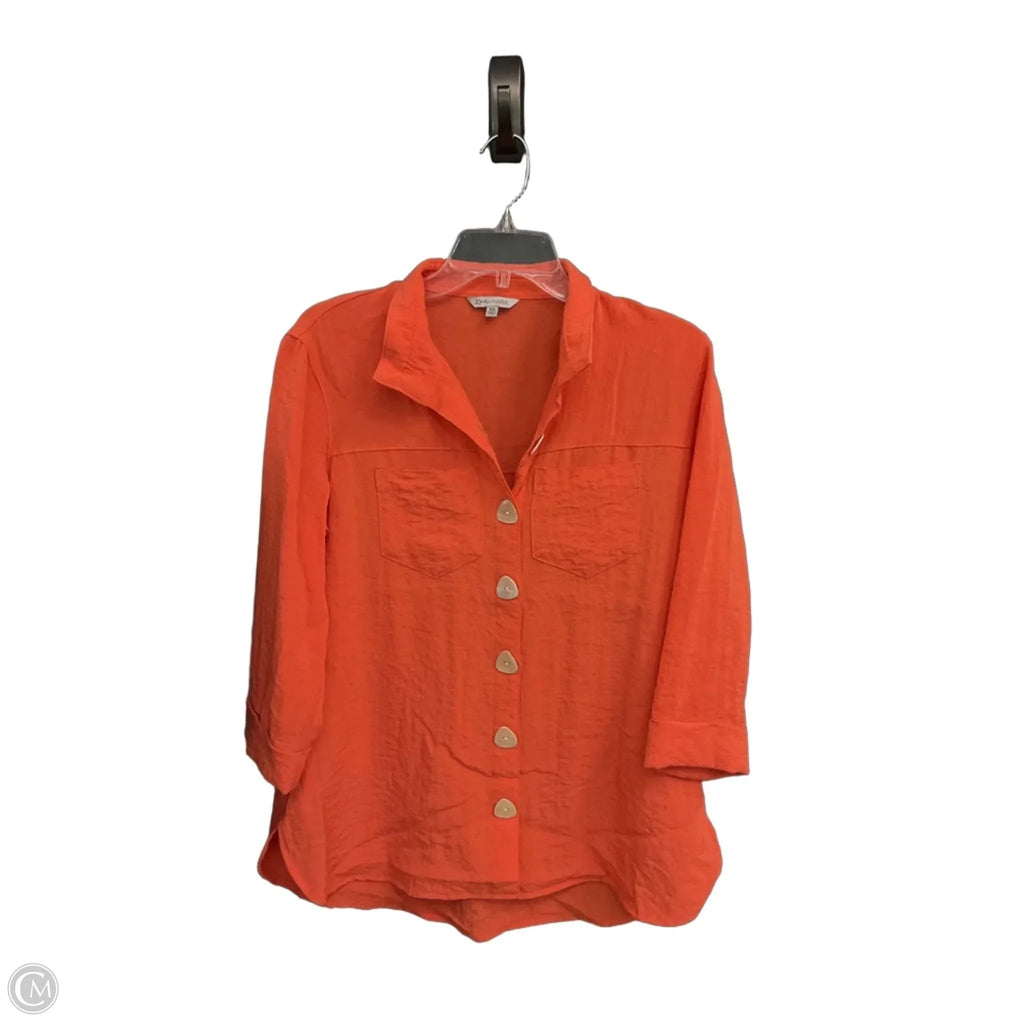 Blouse Long Sleeve By John Mark In Orange, Size: Xs