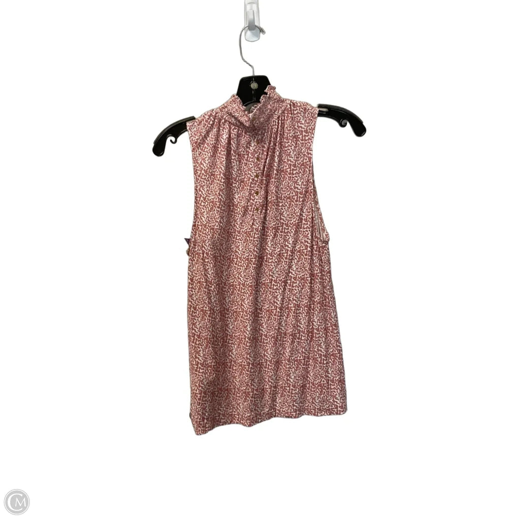 Top Sleeveless By Nation In Pink & White, Size: M