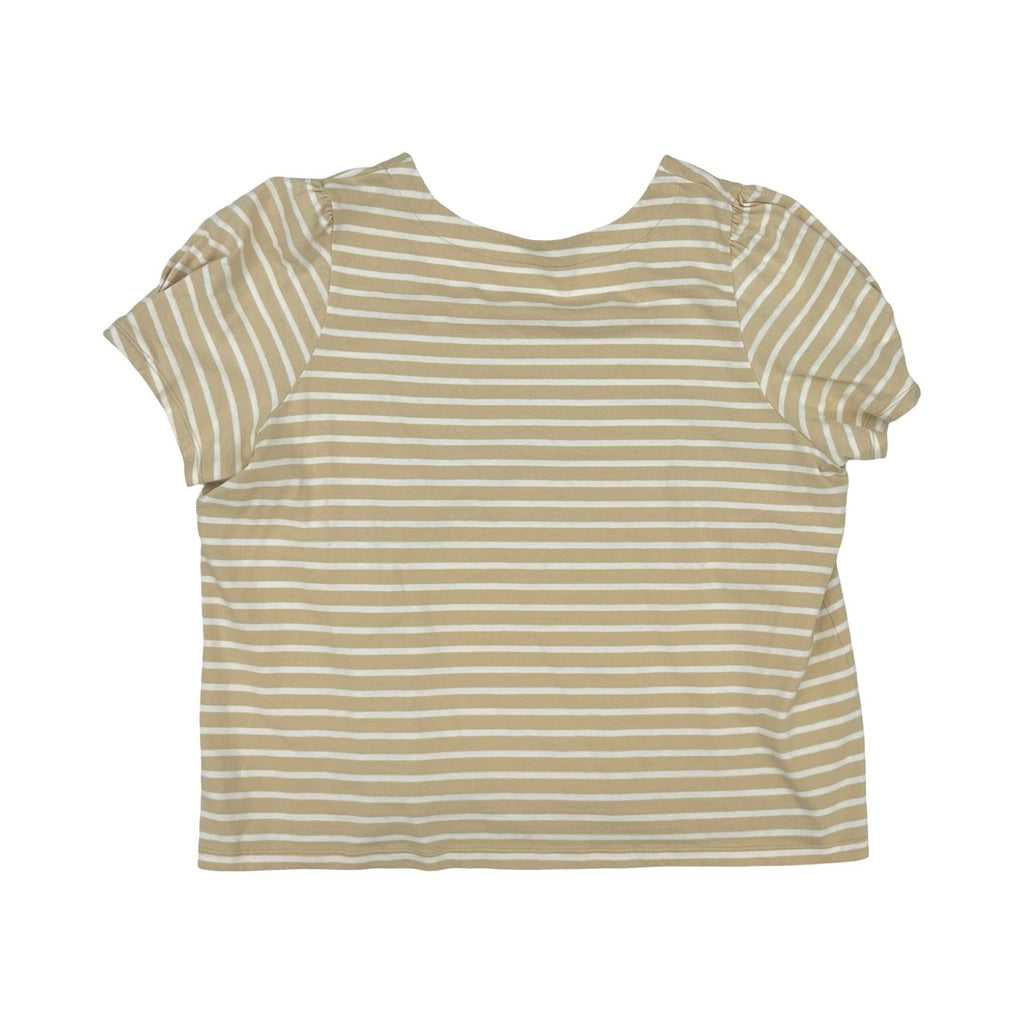 Top Ss By Lands End In Tan & White, Size:3X