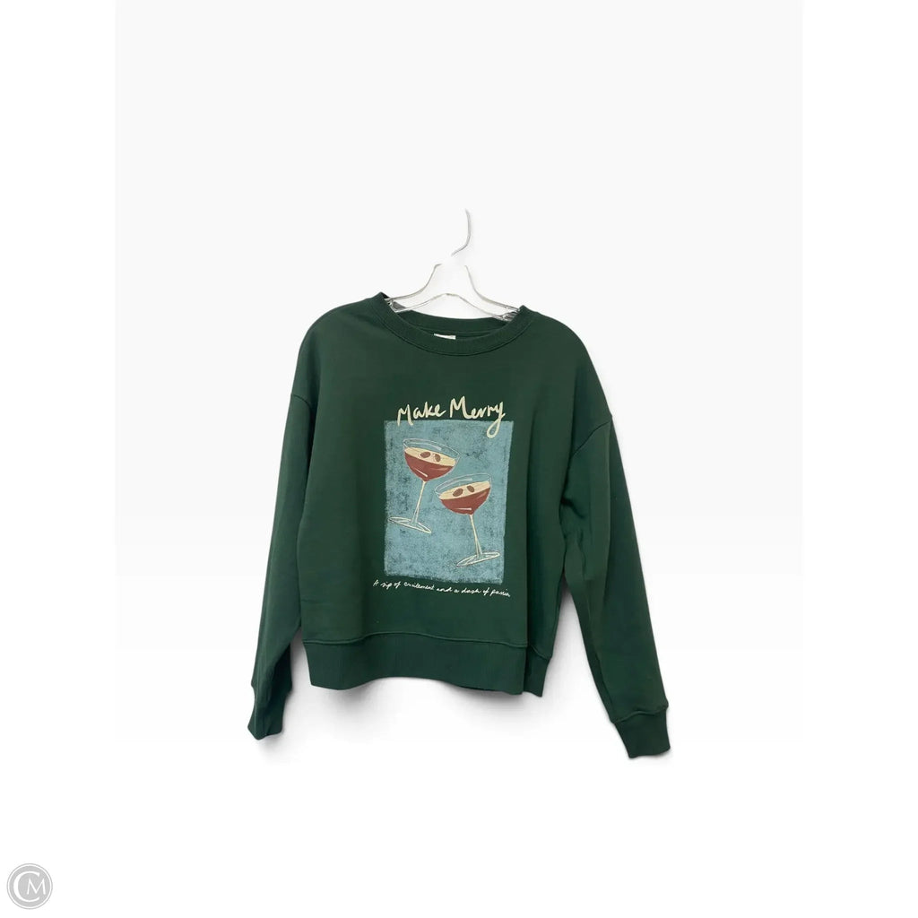 Sweatshirt Crewneck By Maeve In Green, Size: Xs