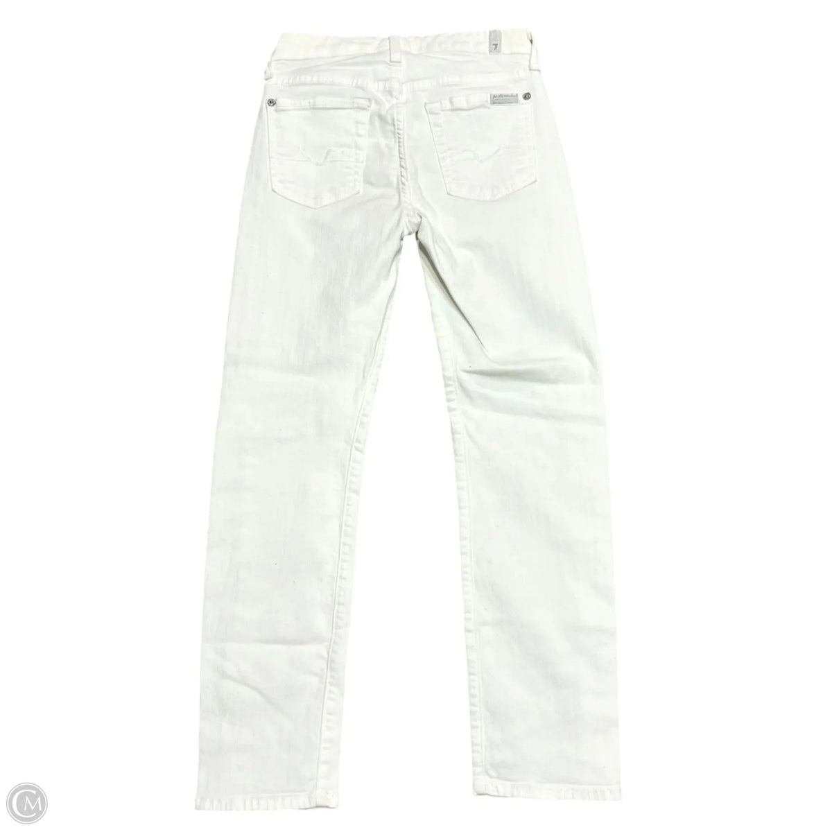 Jeans Skinny By 7 For All Mankind In Cream Denim, Size: 0