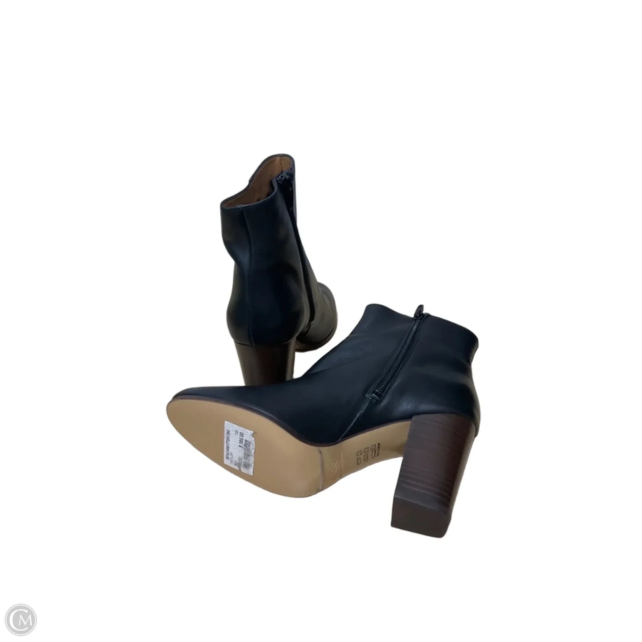 Boots Ankle Heels By Maje In Black & Brown, Size: 7.5