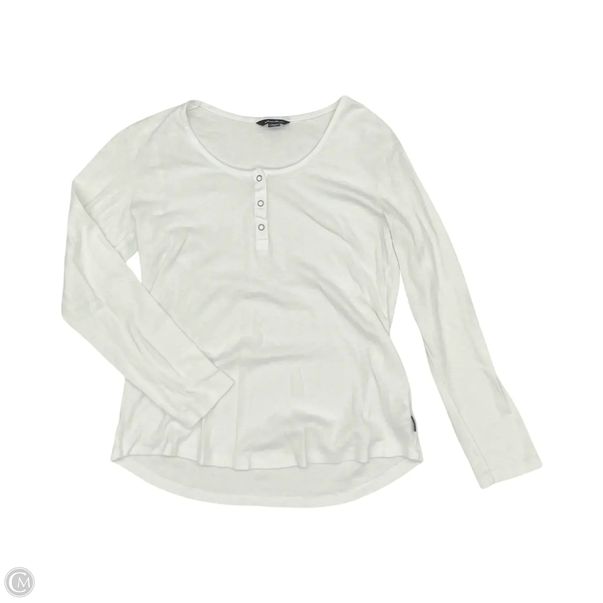Top Long Sleeve By Eddie Bauer In White, Size: L