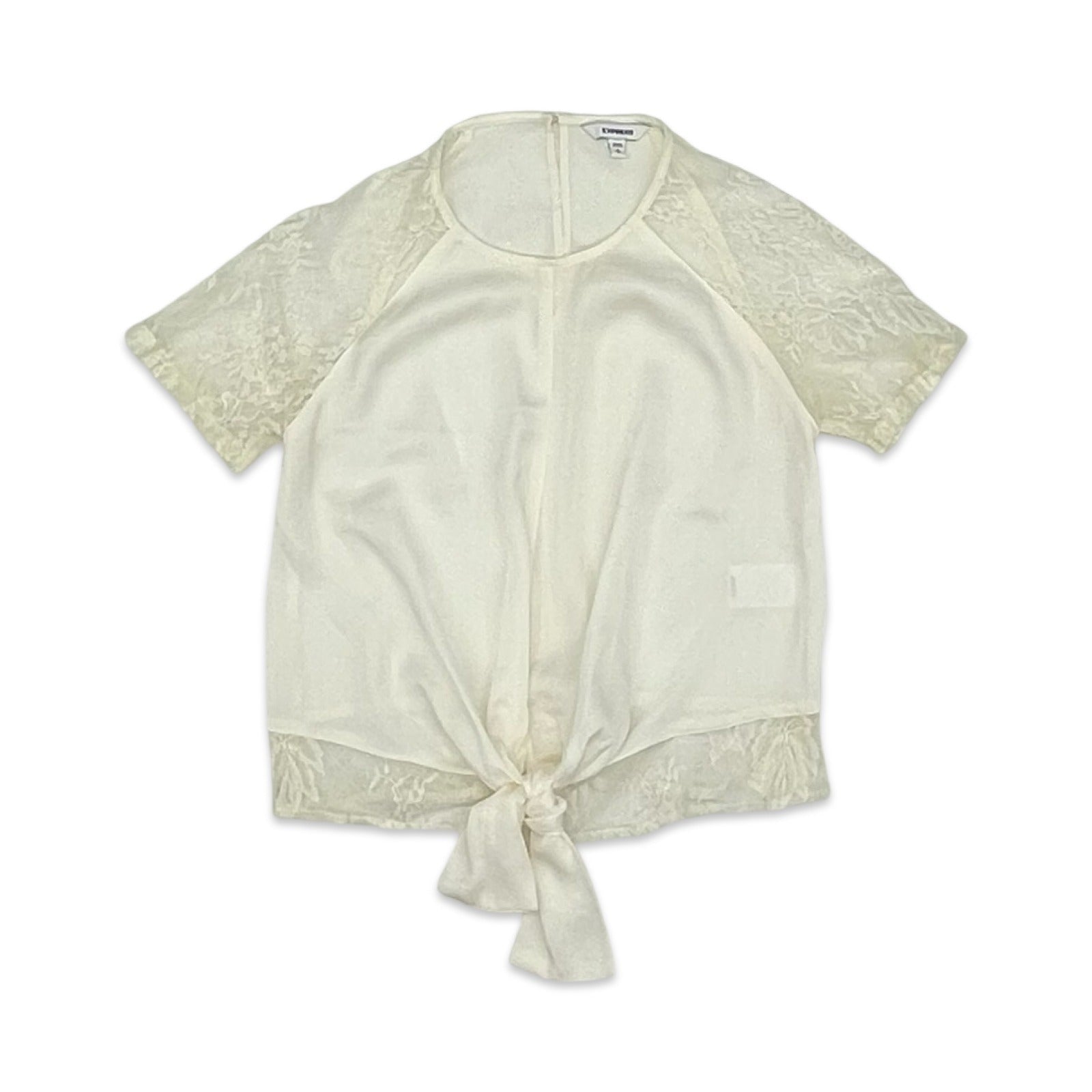 Blouse Ss By Express In Cream, Size:S
