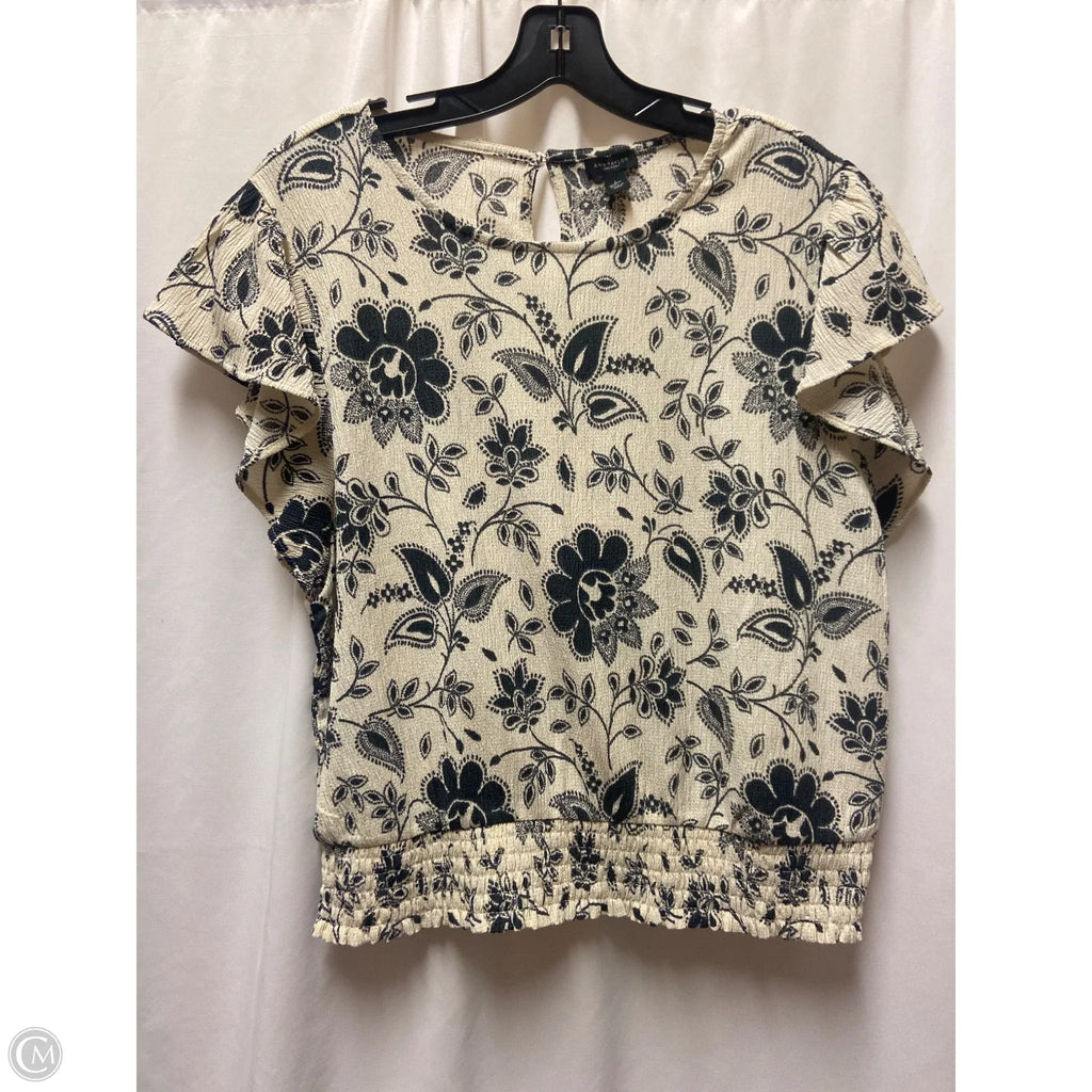 Top Short Sleeve By Ann Taylor In Tan, Size: L