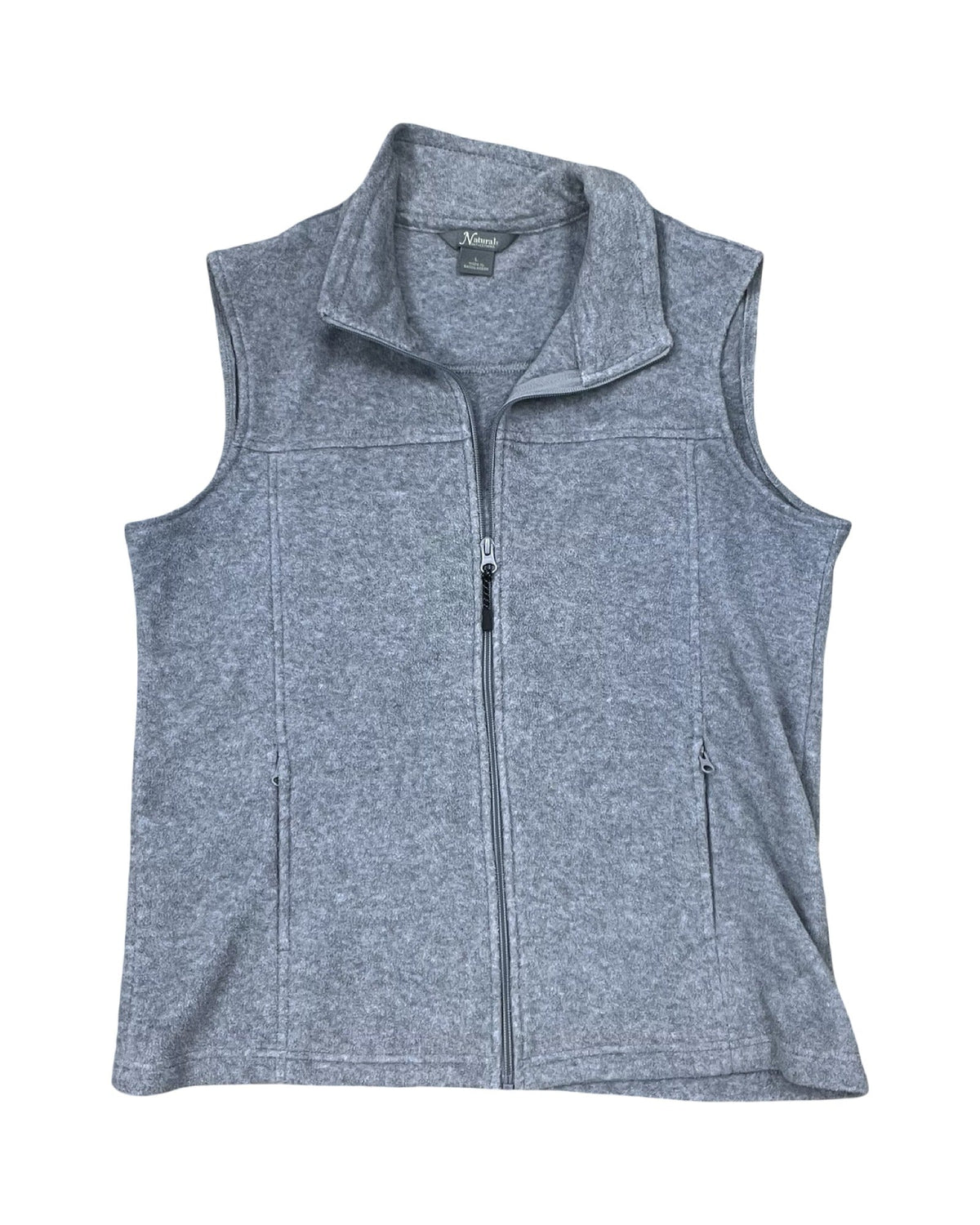 Vest Fleece By Natural Reflections In Grey, Size:L