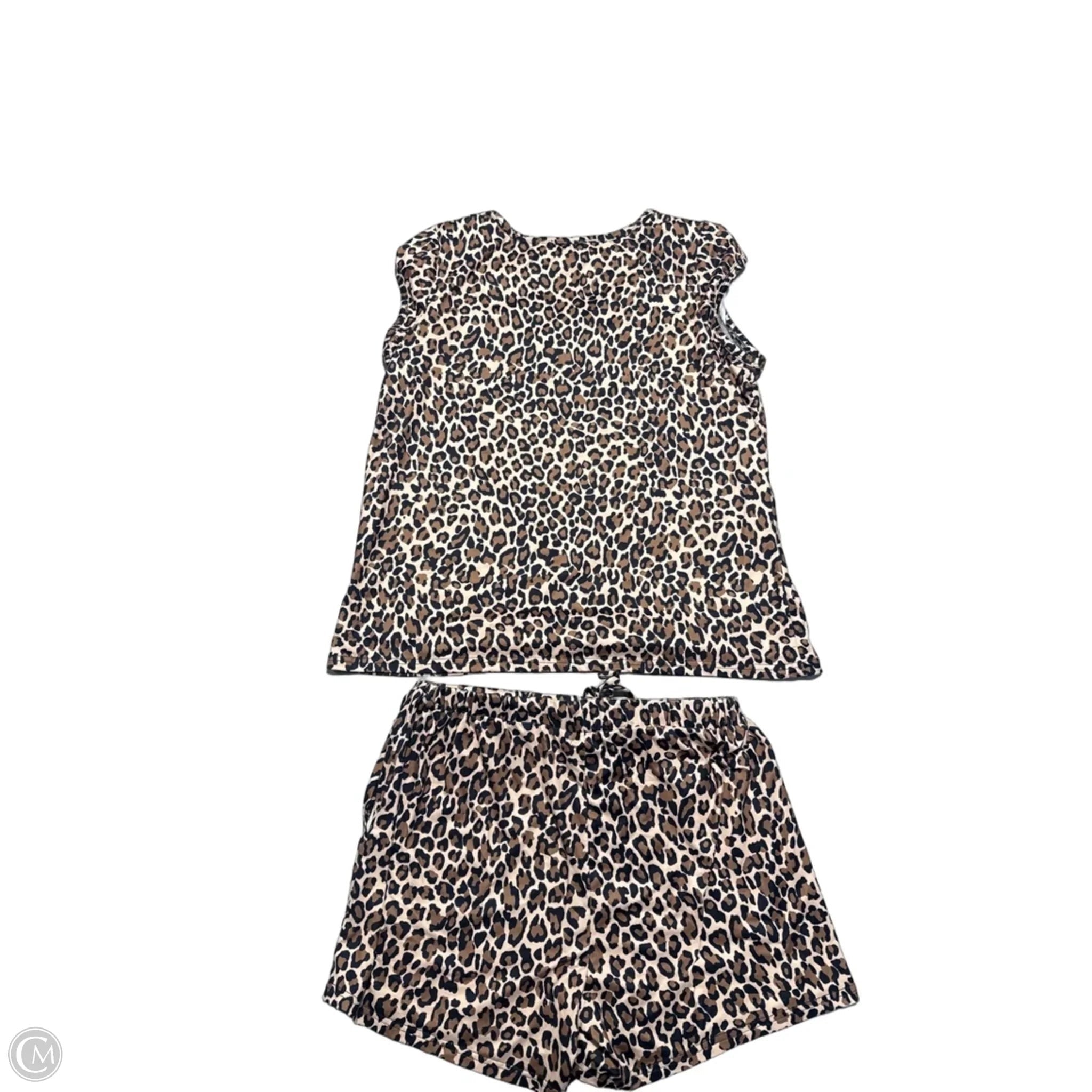 Top 2pc Short Sleeve By Ekouaer In Animal Print, Size: L