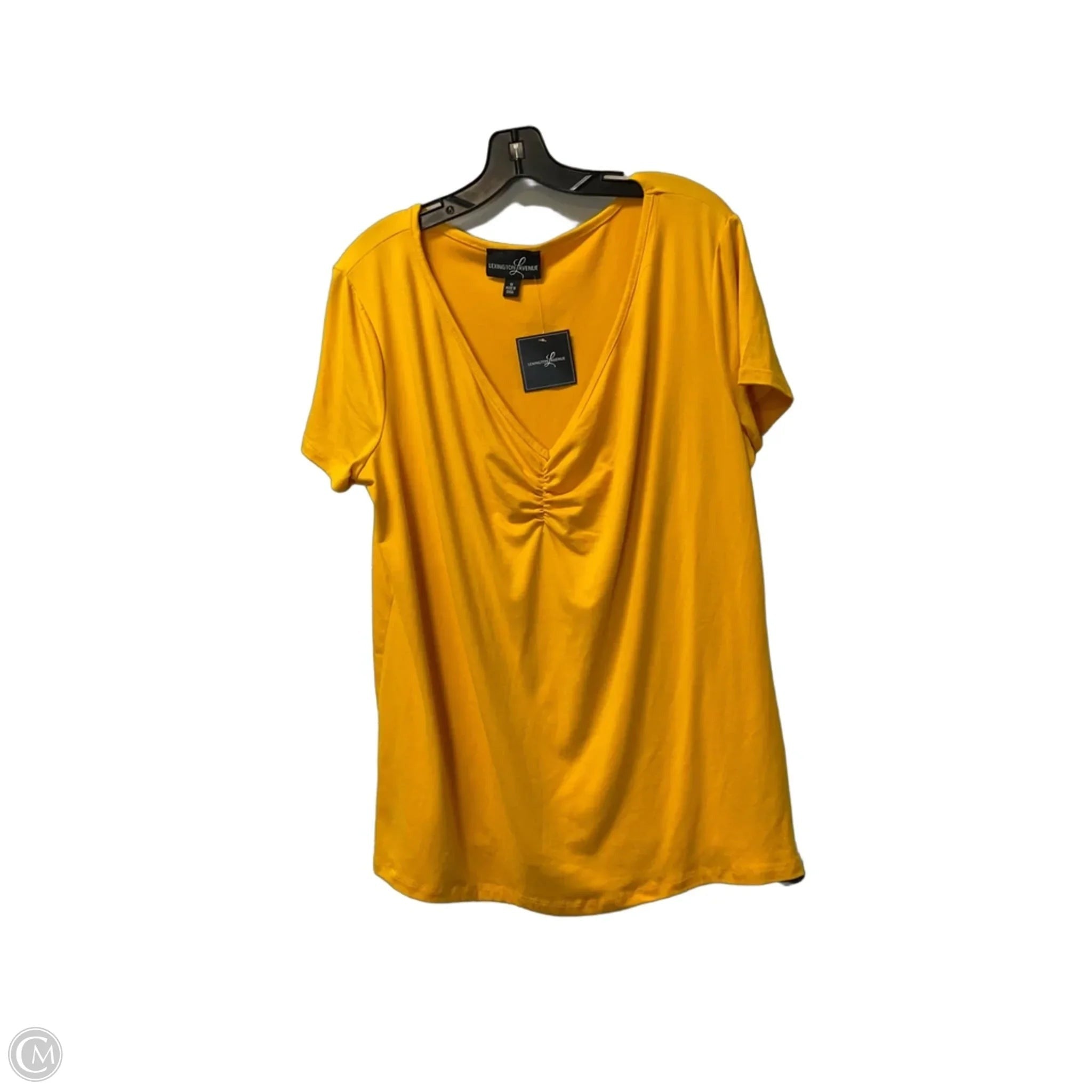 Top Short Sleeve By Clothes Mentor In Yellow, Size: 1x