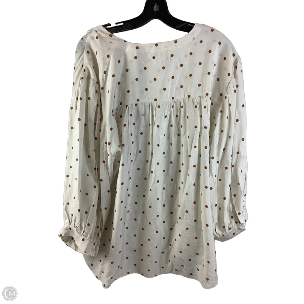 Top Long Sleeve By Rose And Olive In Polkadot Pattern, Size: 1x