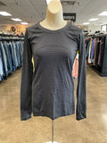 Athletic Top Ls Crewneck By Lululemon In Silver, Size:8P