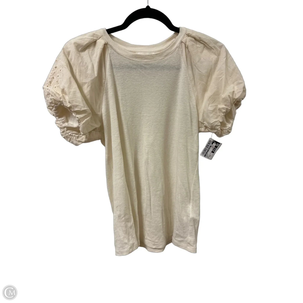 Top Short Sleeve By 7 For All Mankind In Cream, Size: Xs