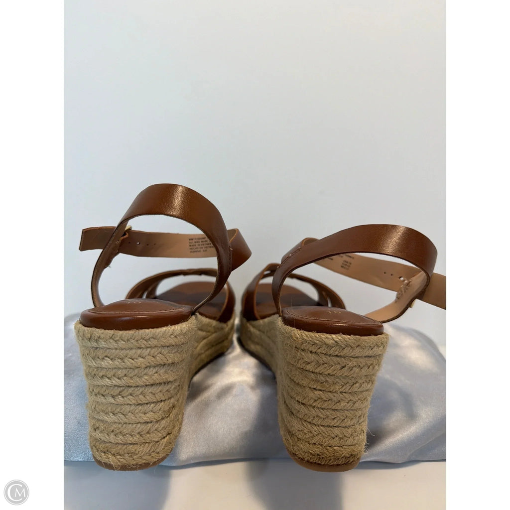 Sandals Heels Block By Time And Tru In Brown, Size: 10