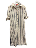 Dress Casual Maxi By Vilagallo In Blue & Cream, Size:M